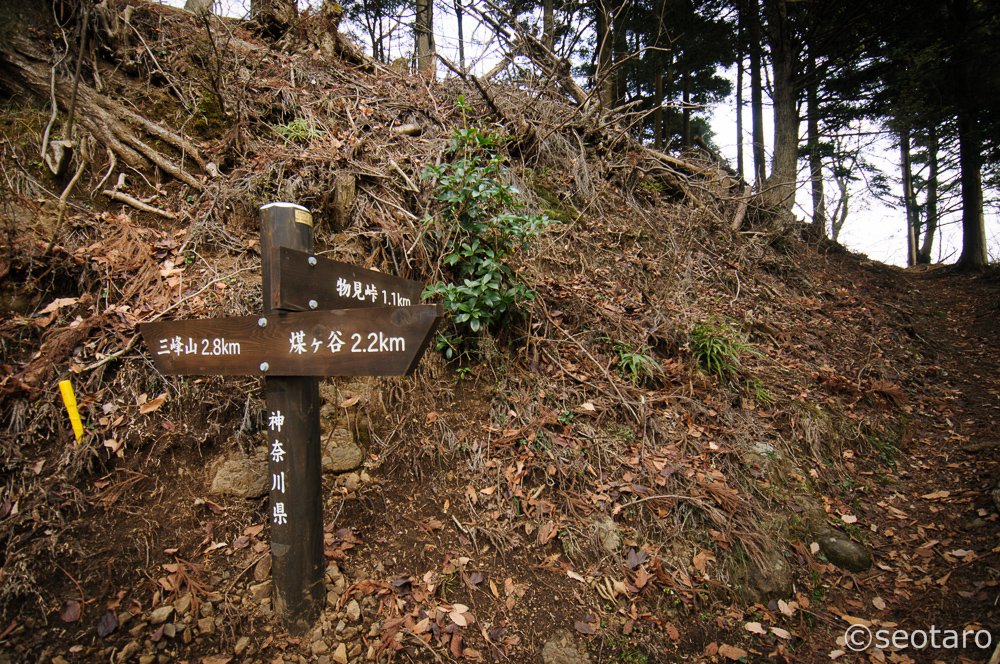 物見峠への分岐です。（2Dトラックログ – 5）